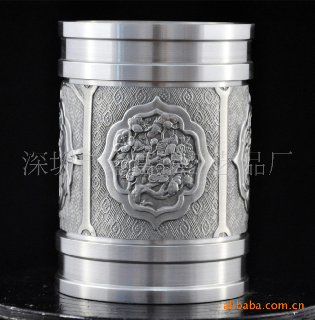 工廠定制純錫四季筆筒——創(chuàng)意會議與花卉禮品的理想之選
